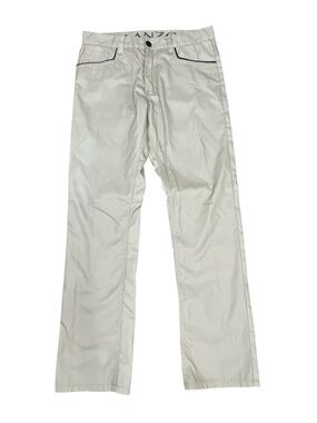 LANZO Men’s Beige Straight Leg Pants W32 L30 Y2K Minimalist Casual Trousers